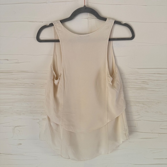 Holt Renfrew | Theory 100% Silk Ivory Layered Tank | Size Small - Picture 3 of 6